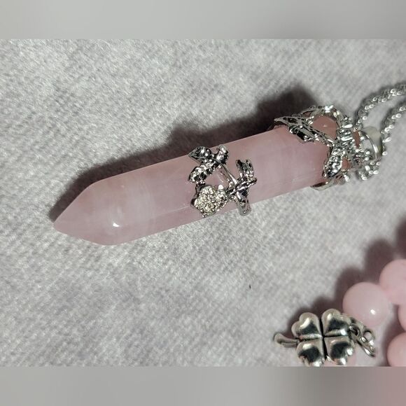 Galilea Rose Quartz Pendant and Bracelets - Picture 11 of 16
